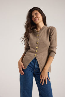 Fitted Rachael Cardigan - Toast