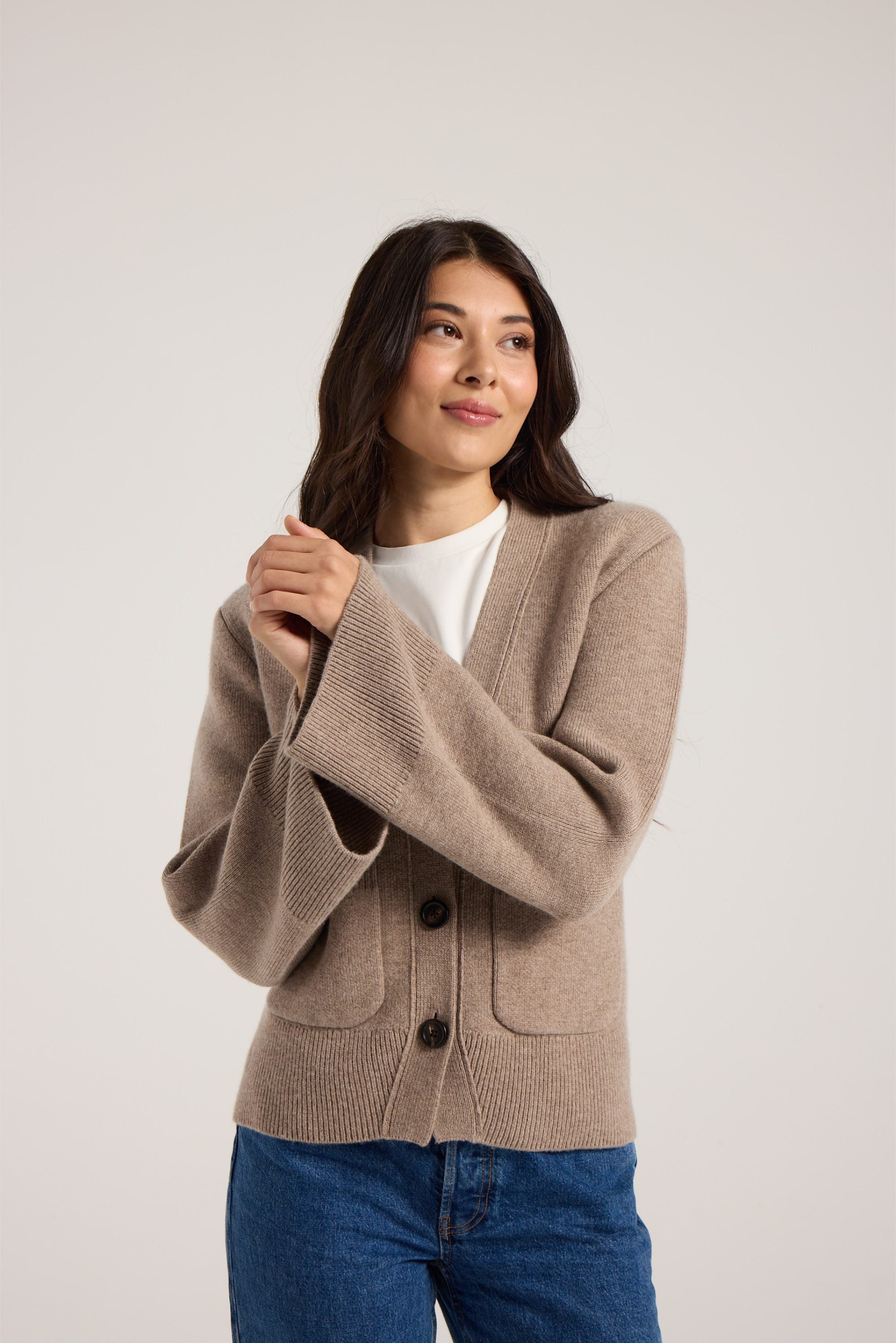 Wide Sleeve Julia Cardigan - Toast