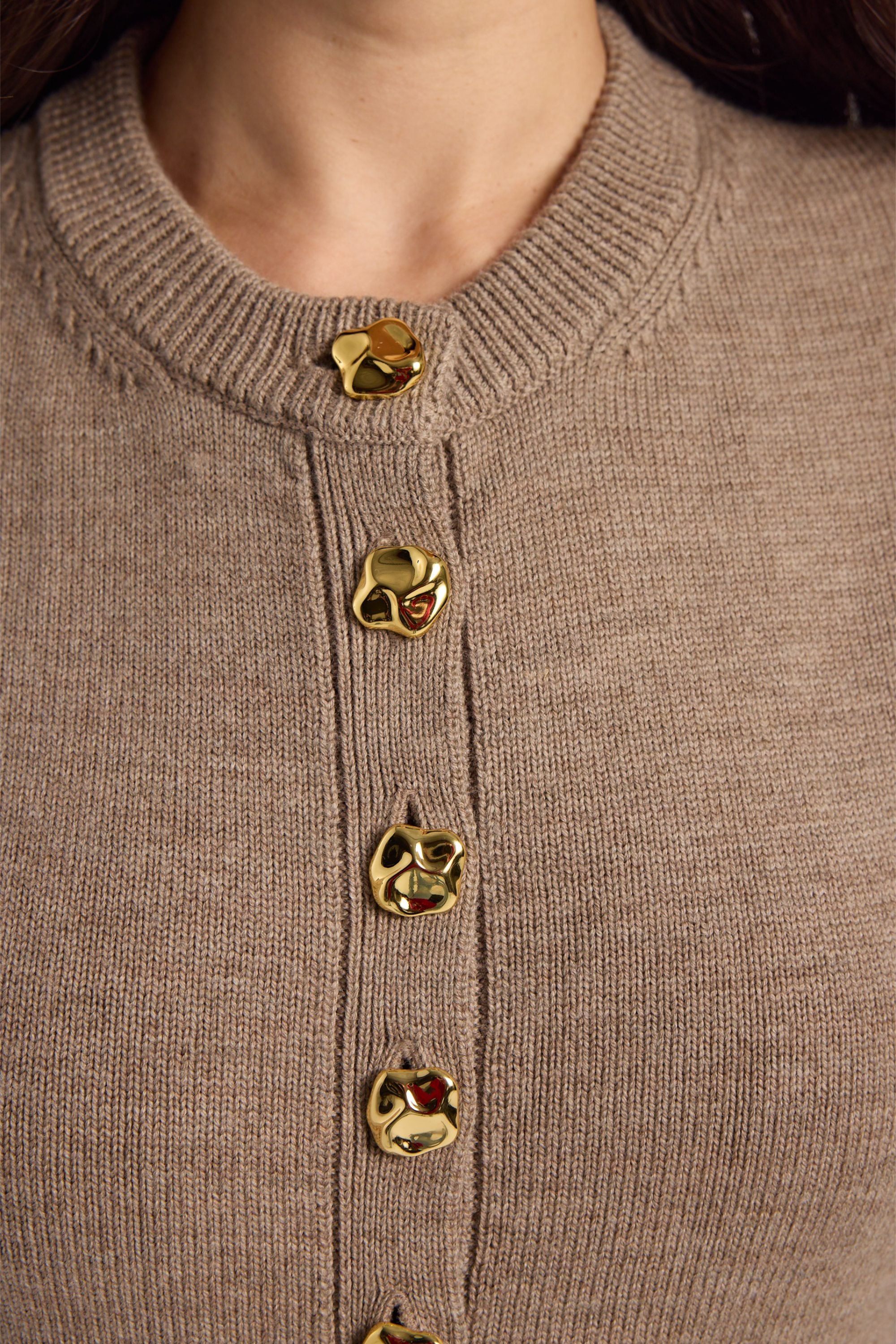 Fitted Rachael Cardigan - Toast