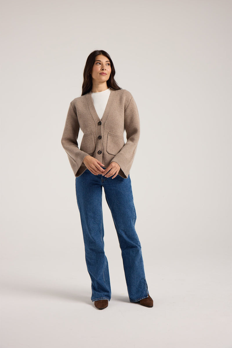 Wide Sleeve Julia Cardigan - Toast