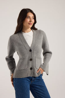 Wide Sleeve Julia Cardigan - Grey Arquerite