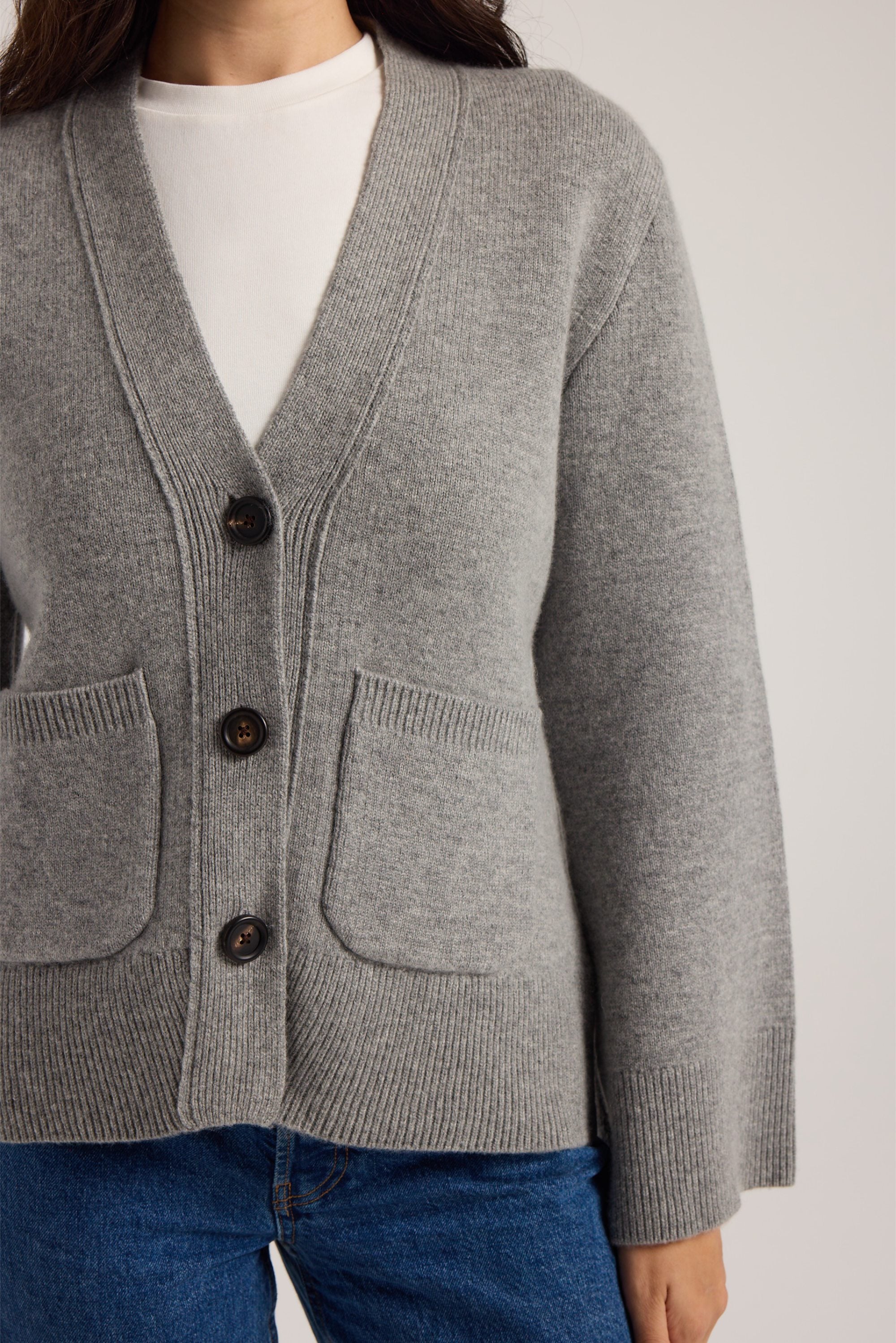 Wide Sleeve Julia Cardigan - Grey Arquerite