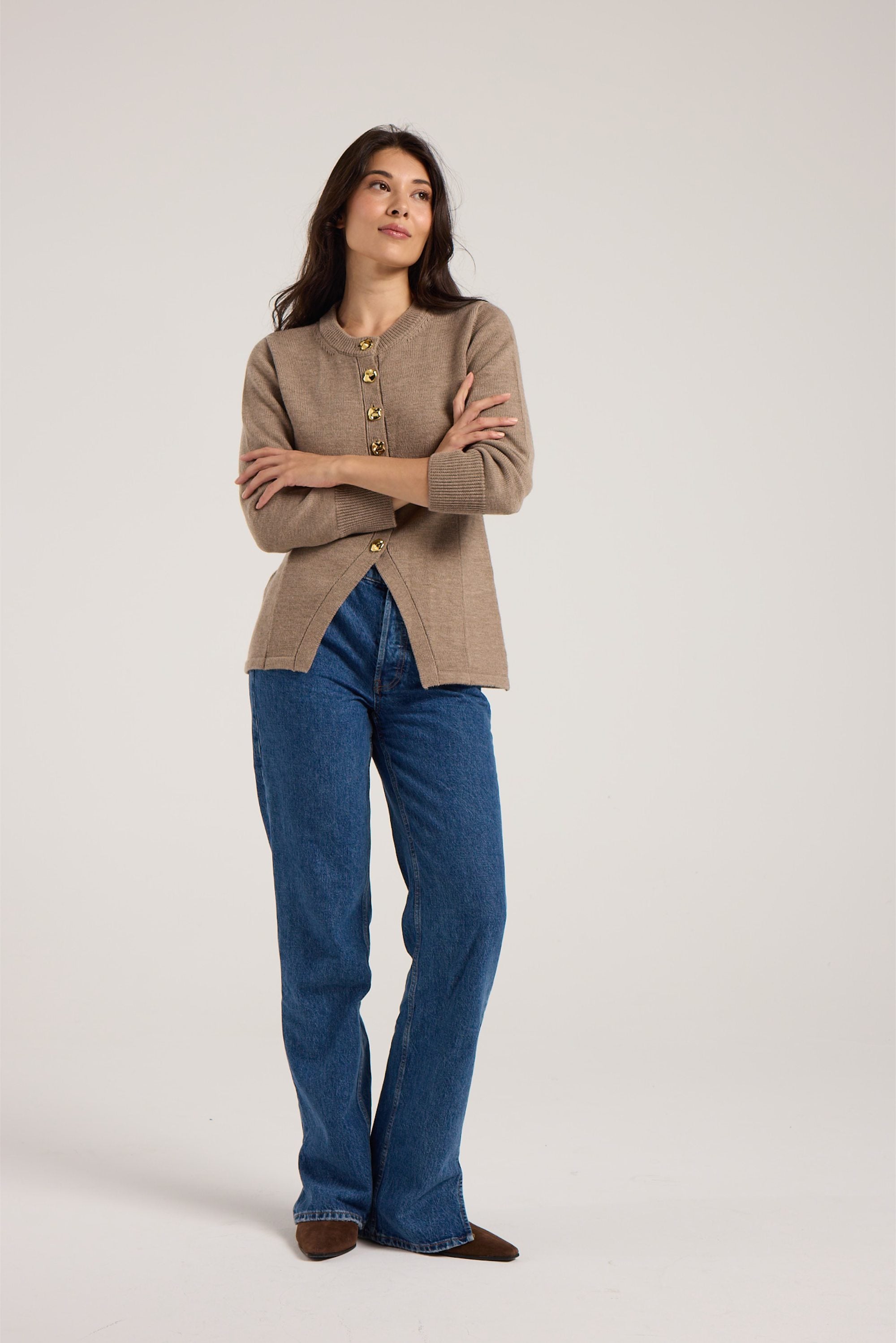 Fitted Rachael Cardigan - Toast