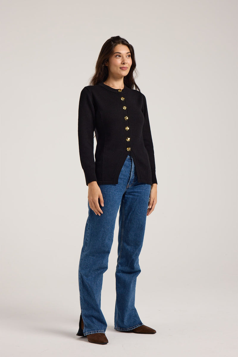 Fitted Rachael Cardigan - Black